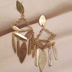 Gold tone metal earrings